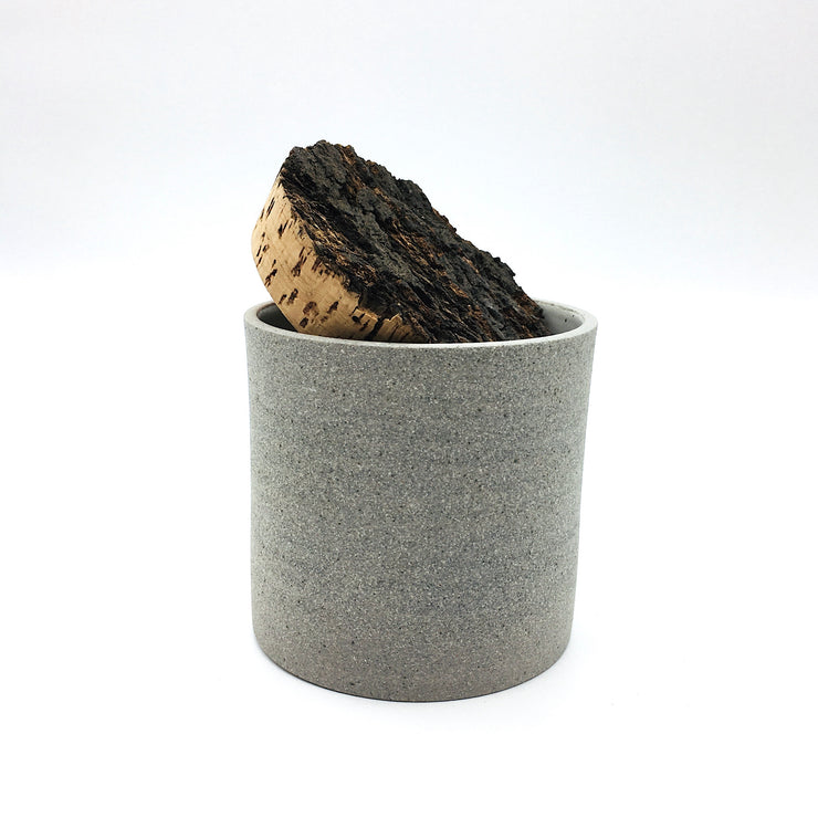 Canister w/ Bark Top | 4.5" x 4.5" | Greystone/Raw