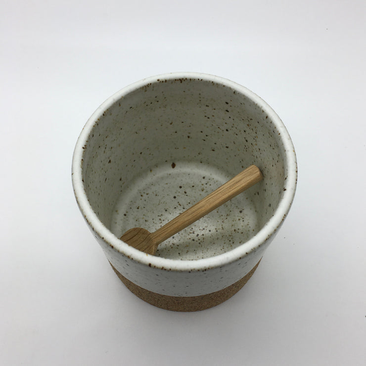 CAN4545-S-S | Canister | 4.5" x 4.5" | Sandstone/Snow White | Humble Ceramics | 