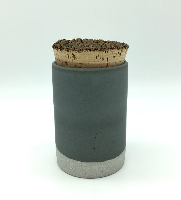 Canister w/ Bark Top | 4" x 6" | Greystone / Danish