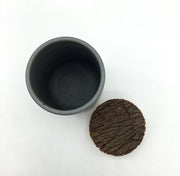 Canister w/ Bark Top | 4" x 6" | Greystone / Danish