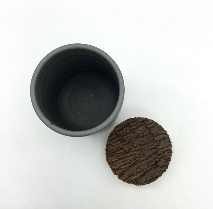 Canister w/ Bark Top | 4" x 6" | Greystone / Danish