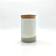 Canister w/ Bark Top | 4" x 6" | Greystone/Snow White