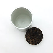 Canister w/ Bark Top | 4" x 6" | Greystone/Snow White