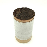Canister w/ Bark Top | 4" x 6" | Sandstone/Snow White