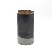 Canister w/ Bark Top | 4" x 8" | Greystone/Matte Black
