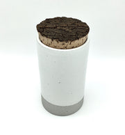 Canister w/ Bark Top | 4" x 8" | Greystone/Snow White