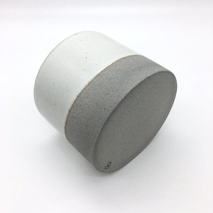 Canister w/ Bark Top | 5" x 4" | Greystone/Snow White