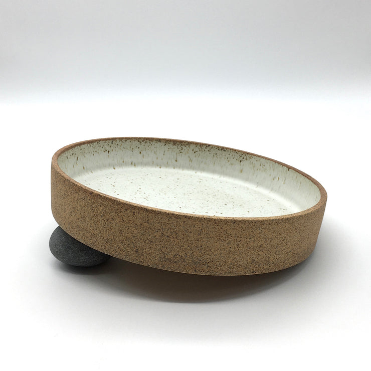 Cazuela Platter | 11" x 1.75" | Sandstone/Snow White