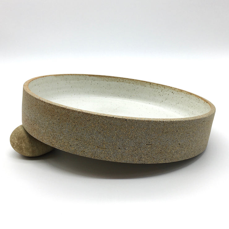 Cazuela Platter | 11" x 1.75" | Sandstone/Snow White