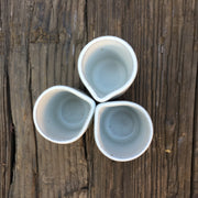 CLCR2-G-S | Clover Creamer | 2 fl oz | Greystone/Sow White | Humble Ceramics | 