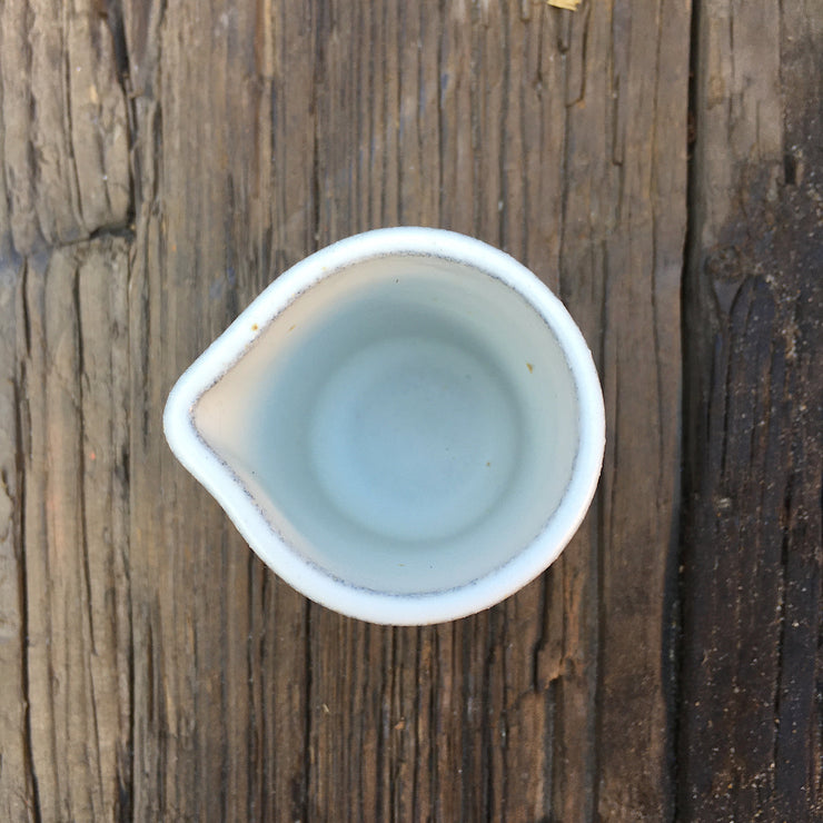 CLCR2-G-S | Clover Creamer | 2 fl oz | Greystone/Sow White | Humble Ceramics | 