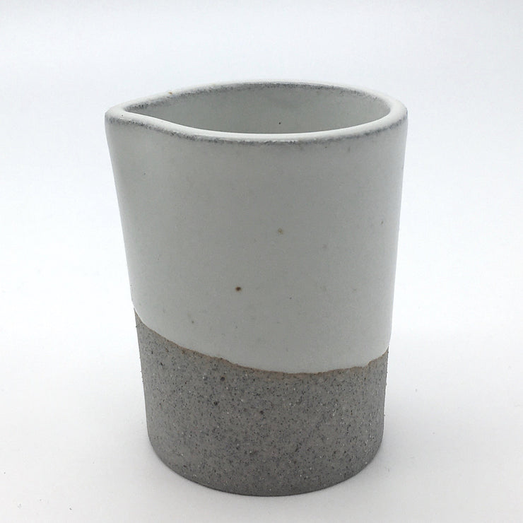 CLCR2-G-S | Clover Creamer | 2 fl oz | Greystone/Sow White | Humble Ceramics | 