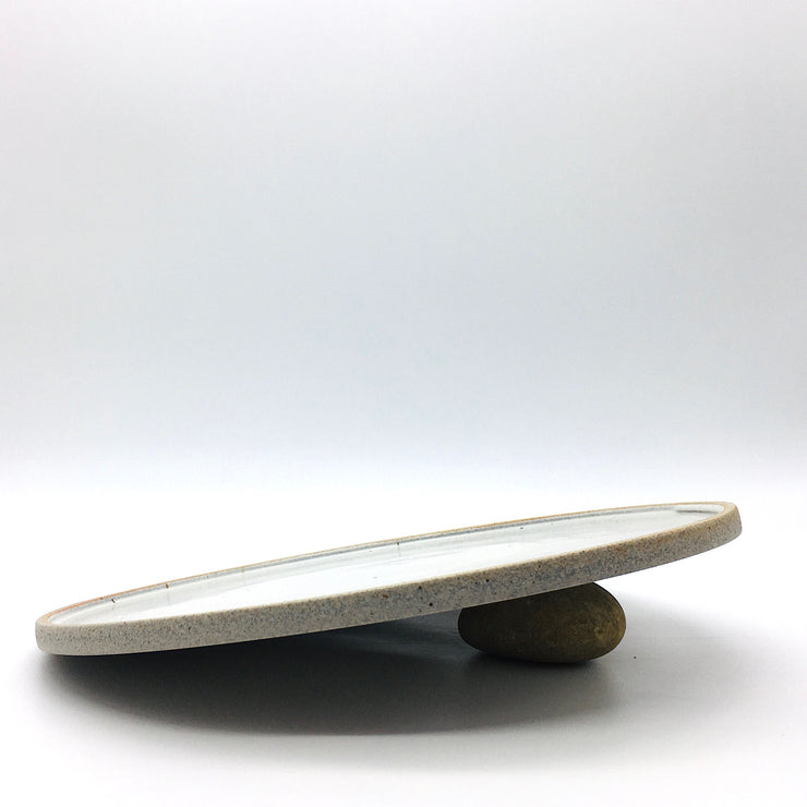 Coaster Plate | 12" | Greystone/Snow White