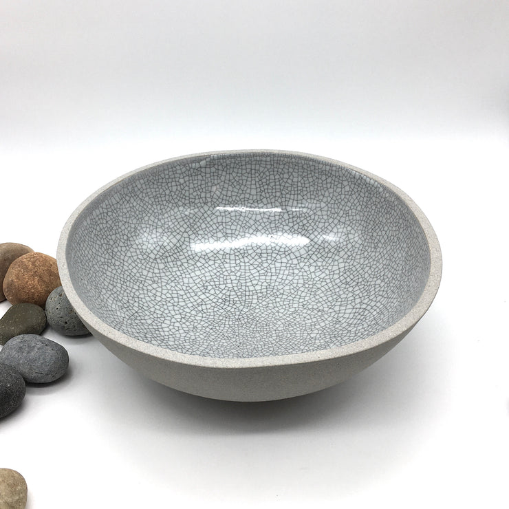 Designer Bowl | 15" x 5" | Greystone/Mojave Crackle