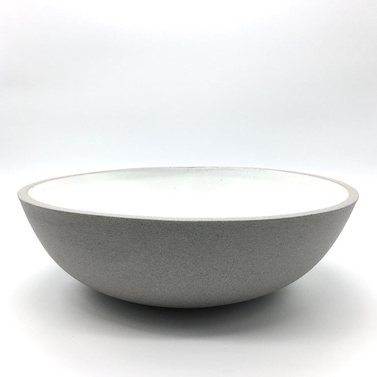 Designer Bowl | 15" x 5" | Greystone/Snow White