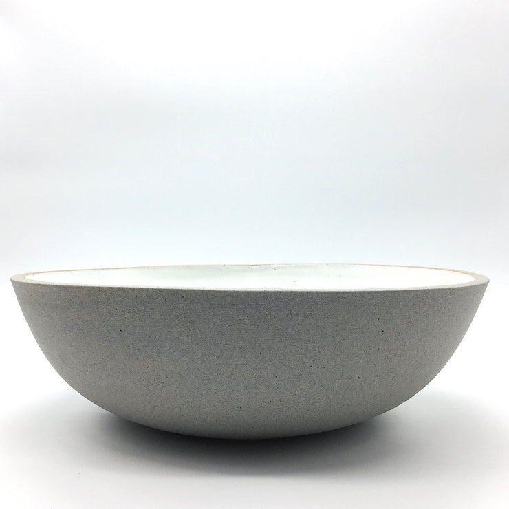 Designer Bowl | 15" x 5" | Greystone/Snow White