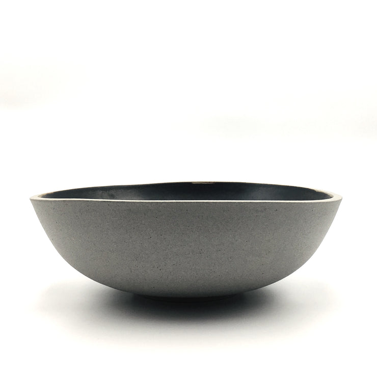 Designer Bowl | 15" x 5" | Greystone/Matte Black | Humble Ceramics | 