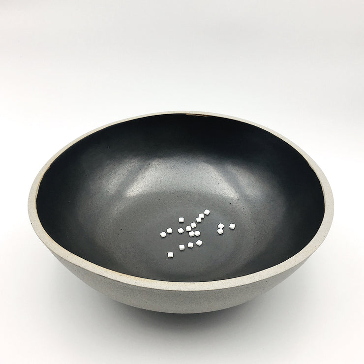 Designer Bowl | 15" x 5" | Greystone/Matte Black | Humble Ceramics | 