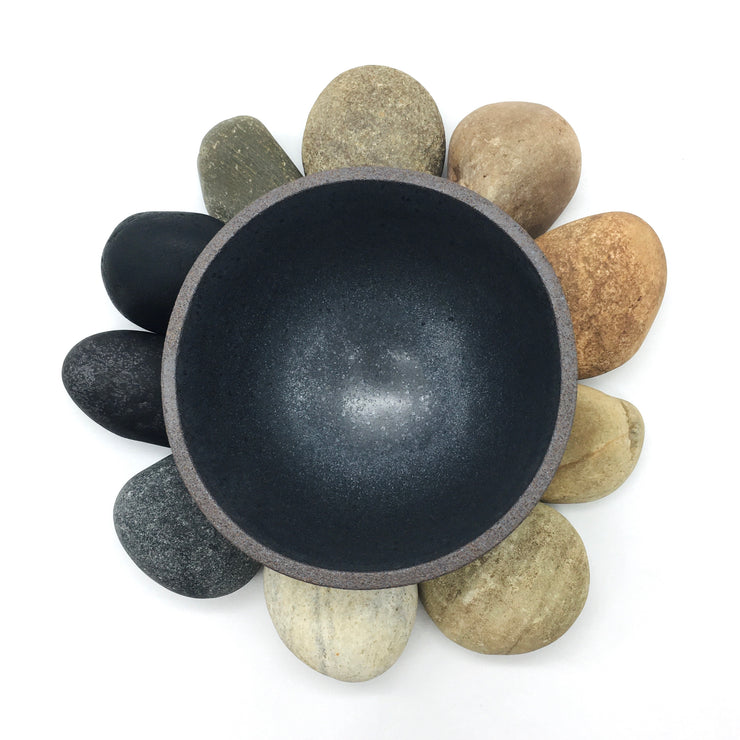 Enoki Bowl | 6" x 3" | Brownstone/Matte Black