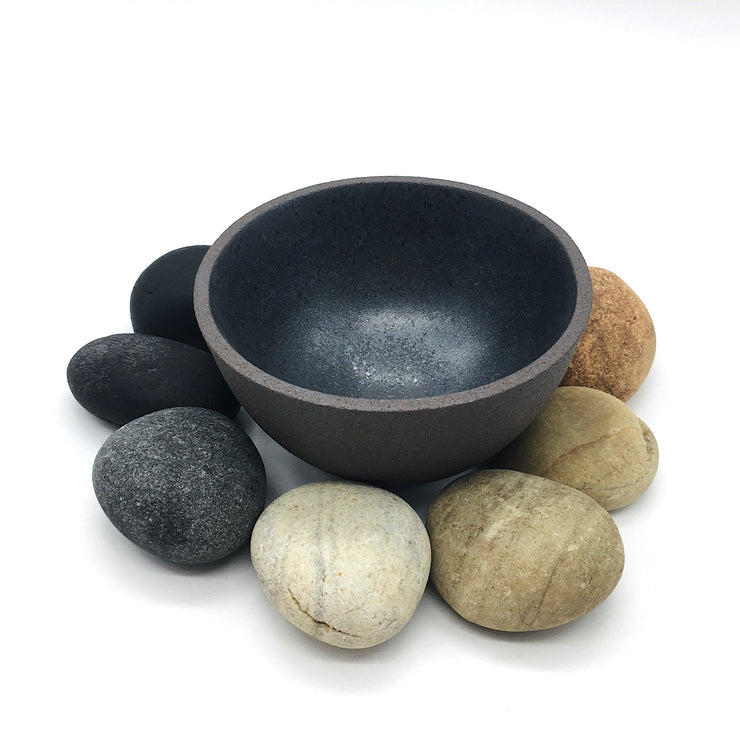 Enoki Bowl | 6" x 3" | Brownstone/Matte Black