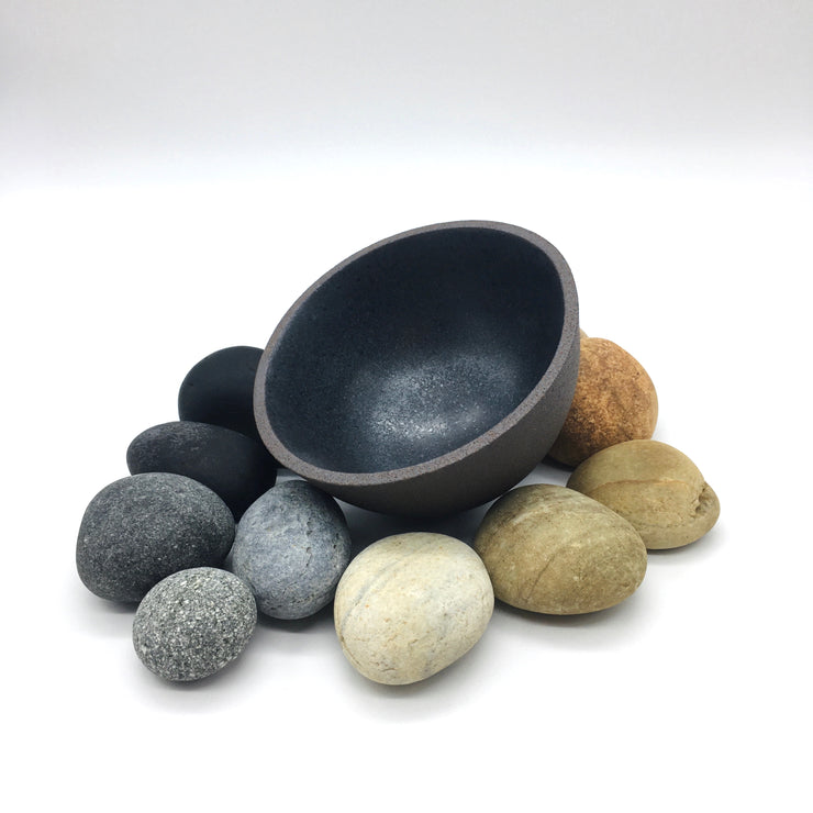 Enoki Bowl | 6" x 3" | Brownstone/Matte Black