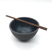 Enoki Bowl | 6" x 3" | Brownstone/Matte Black