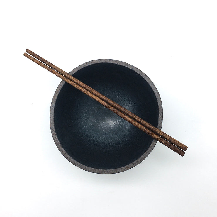 Enoki Bowl | 6" x 3" | Brownstone/Matte Black