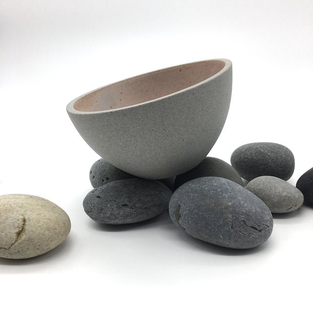EB1-G-ER | Enoki Bowl | 6" x 3" | Stillness Collection | Greystone/English Rose | Humble Ceramics | 