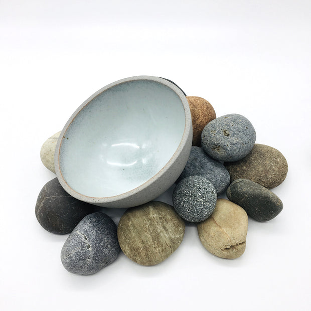 EB1-G-KBC | Enoki Bowl | 6" x 3" | Stillness Collection | Greystone/Korean Blue Celadon | Humble Ceramics |