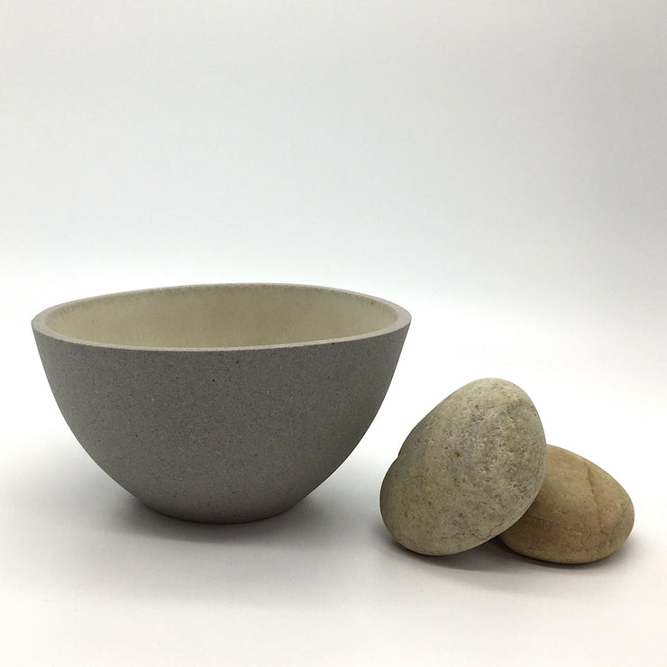 EB1-G-YJ | Enoki Bowl | 6" x 3" | Stillness Collection | Greystone/Yellow Jade | Humble Ceramics | 