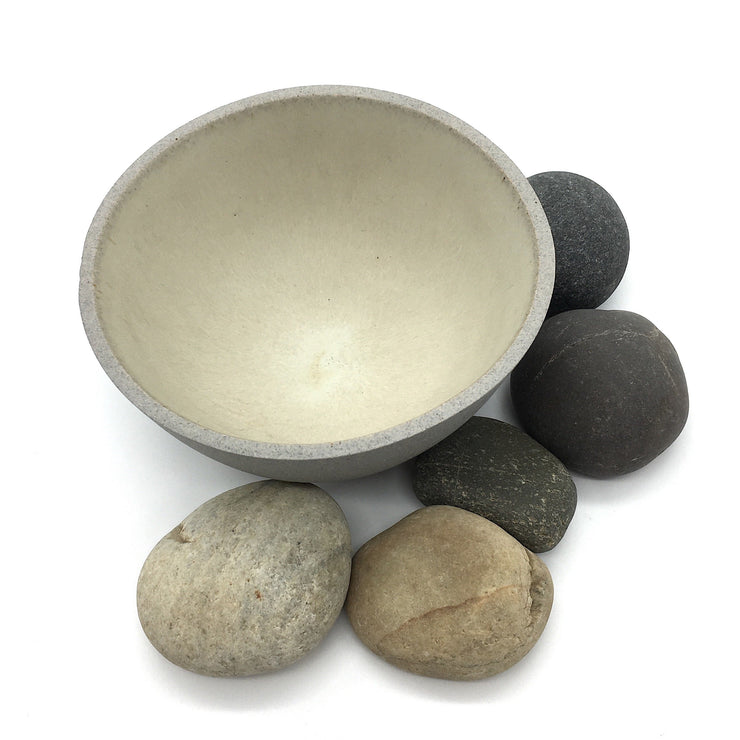 EB1-G-YJ | Enoki Bowl | 6" x 3" | Stillness Collection | Greystone/Yellow Jade | Humble Ceramics | 