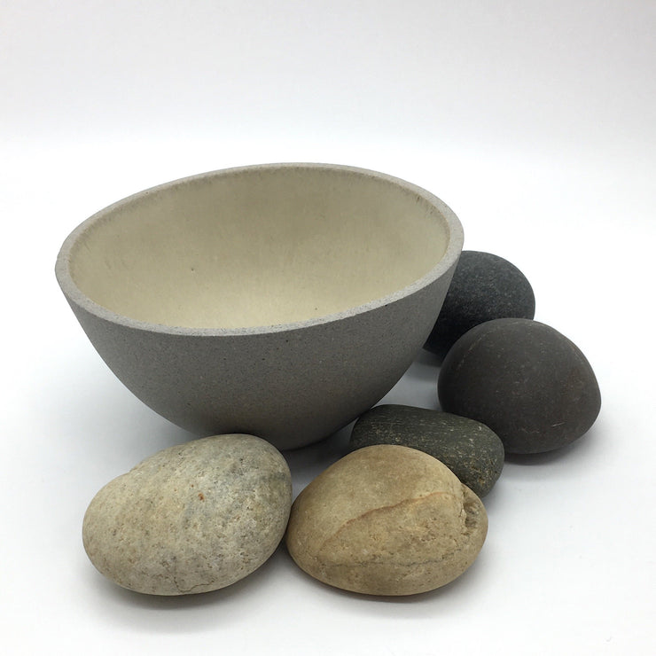EB1-G-YJ | Enoki Bowl | 6" x 3" | Stillness Collection | Greystone/Yellow Jade | Humble Ceramics | 