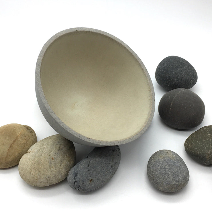EB1-G-YJ | Enoki Bowl | 6" x 3" | Stillness Collection | Greystone/Yellow Jade | Humble Ceramics | 