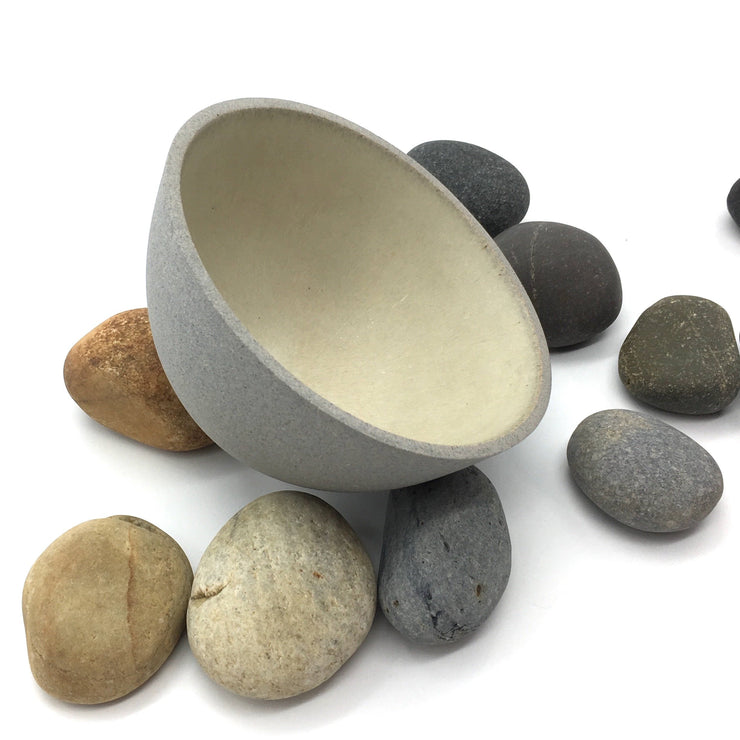EB1-G-YJ | Enoki Bowl | 6" x 3" | Stillness Collection | Greystone/Yellow Jade | Humble Ceramics | 
