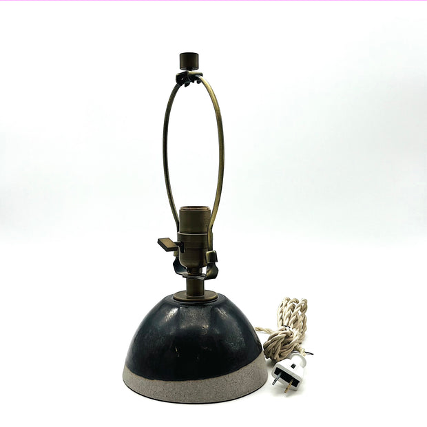 Enoki Lamp | Greystone/Matte Black | Medium Bronze | Mudra Otmeal Lamp Shade