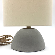 Enoki Lamp | Greystone/Raw | Medium Brass | Tawa Lamp Shade | Cream Spun Linen