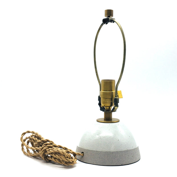 Enoki Lamp Base | Greystone/Snow | Medium Brass