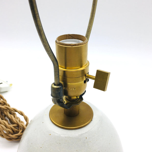 Enoki Lamp Base | Greystone/Snow | Medium Brass