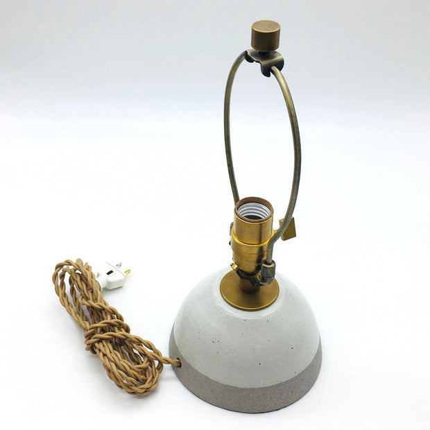 Enoki Lamp Base | Greystone/Snow | Medium Brass