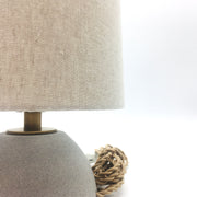 Mudra Lamp Shade | 7" x 8" x 8.5" H | Oatmeal | Medium Brass
