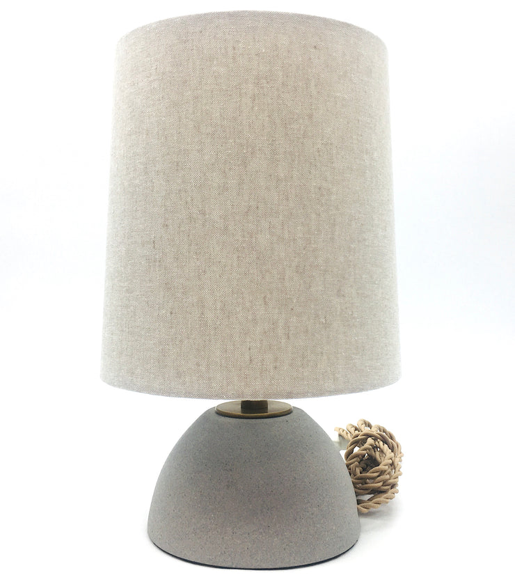 Mudra Lamp Shade | 7" x 8" x 8.5" H | Oatmeal | Medium Brass