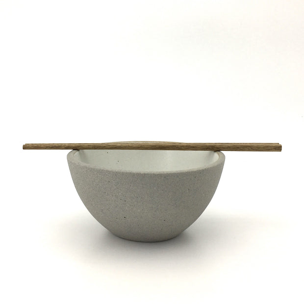 Humble Ceramics | Stillness Collection | Enoki Bowl | EB1-G-S | Greystone/Snow White | 