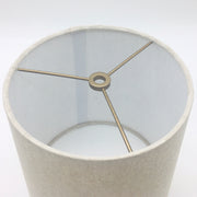 Mudra Lamp Shade | 7" x 8" x 8.5" H | Oatmeal | Medium Brass