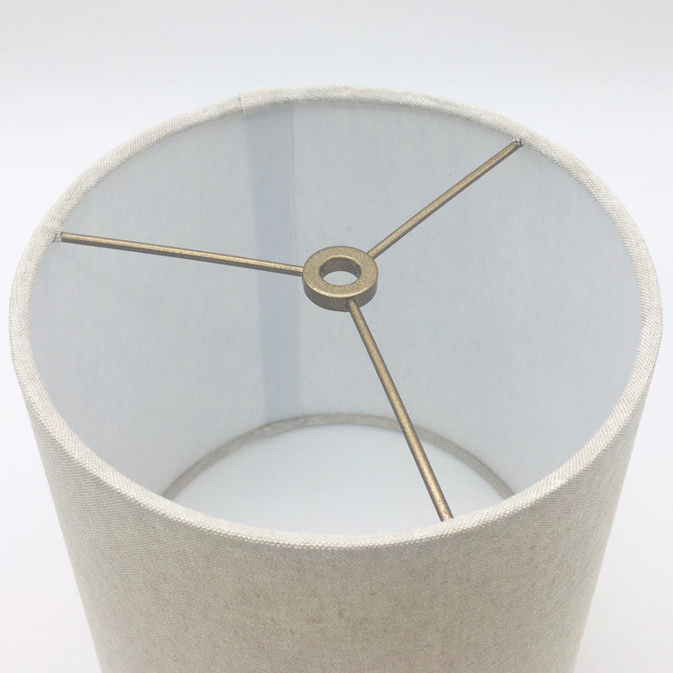 Mudra Lamp Shade | 7" x 8" x 8.5" H | Oatmeal | Medium Brass