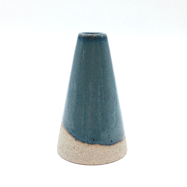 Mudra Vase | 2.5" x 4" | Greystone/Baltic Blue