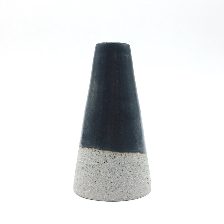 Mudra Vase | 2.5" x 4" | Greystone/Matte Black