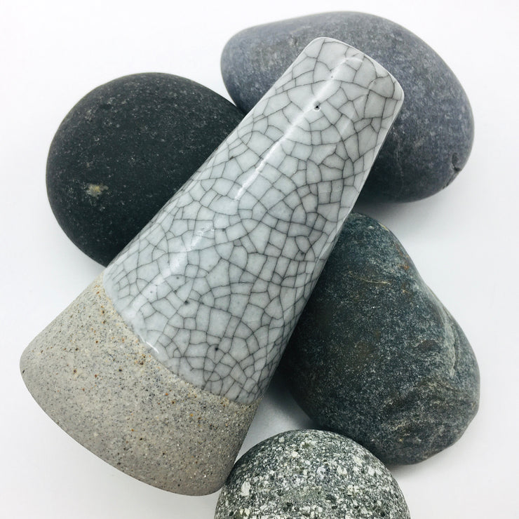 Mudra Vase | 2.5" x 4" | Greystone/Mojave Crackle