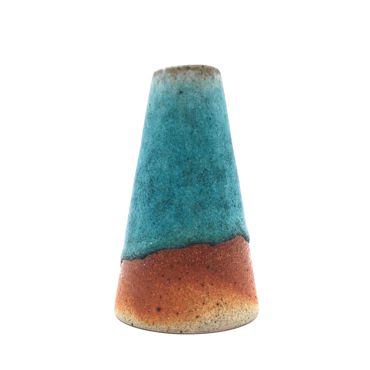 Mudra Vase | 2.5" x 4" | Greystone/Navajo Blue (NOT FOOD SAFE)