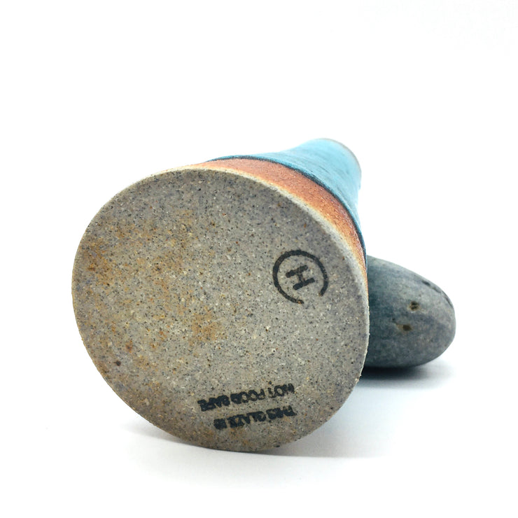 Mudra Vase | 2.5" x 4" | Greystone/Navajo Blue (NOT FOOD SAFE)
