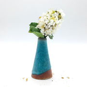 Mudra Vase | 2.5" x 4" | Greystone/Navajo Blue (NOT FOOD SAFE)
